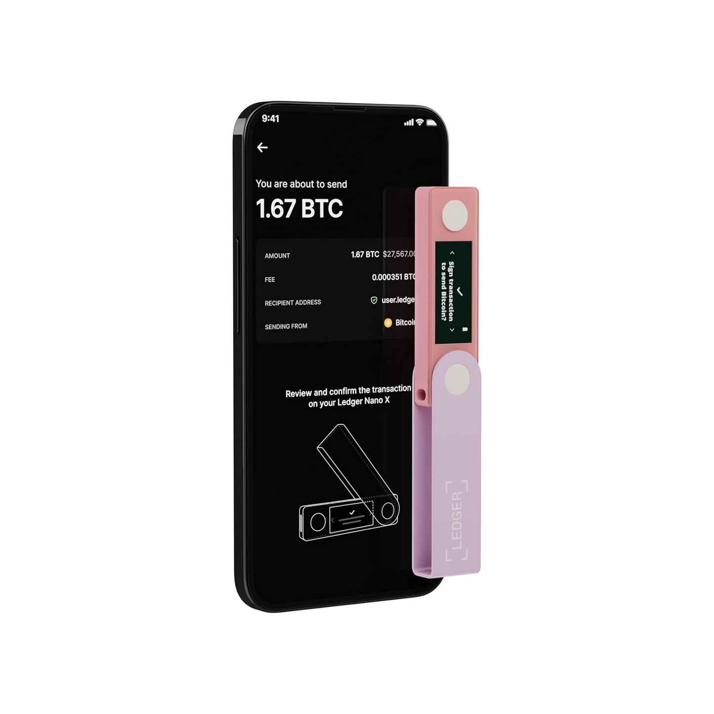 Ledger Nano X Hardware Wallet - Pink